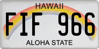 HI license plate FIF966