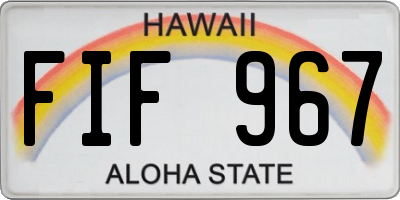 HI license plate FIF967
