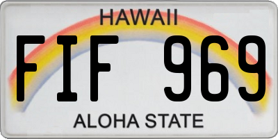 HI license plate FIF969