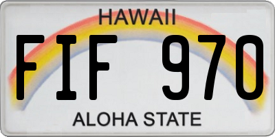 HI license plate FIF970