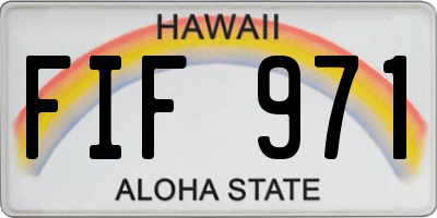 HI license plate FIF971