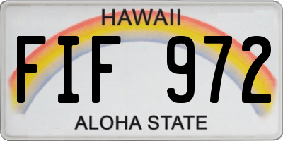 HI license plate FIF972