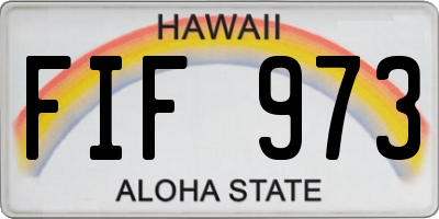 HI license plate FIF973