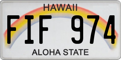 HI license plate FIF974