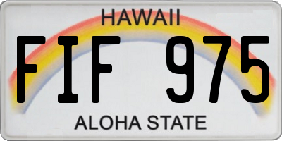 HI license plate FIF975