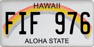 HI license plate FIF976