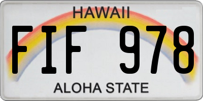 HI license plate FIF978