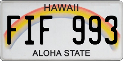 HI license plate FIF993
