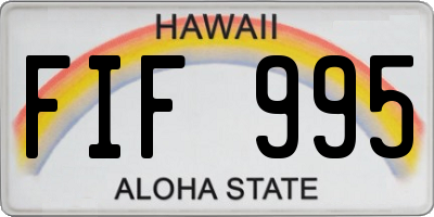 HI license plate FIF995