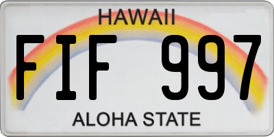 HI license plate FIF997