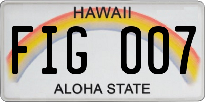 HI license plate FIG007