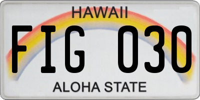 HI license plate FIG030