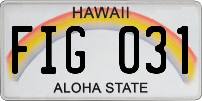HI license plate FIG031