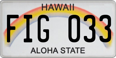 HI license plate FIG033