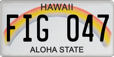 HI license plate FIG047