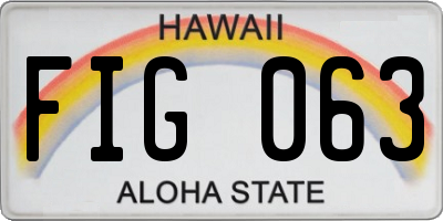 HI license plate FIG063