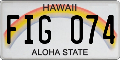 HI license plate FIG074
