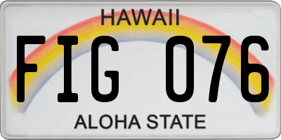 HI license plate FIG076