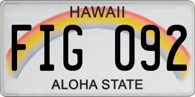 HI license plate FIG092