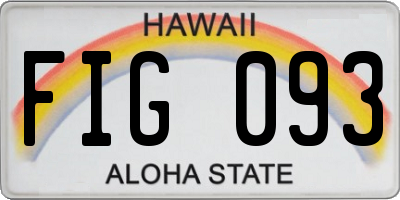 HI license plate FIG093