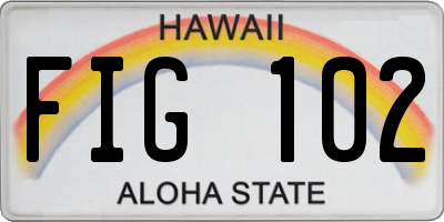HI license plate FIG102