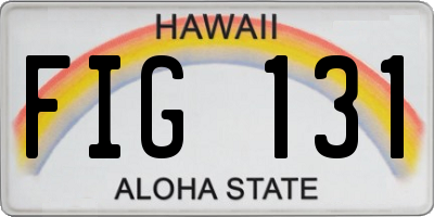 HI license plate FIG131