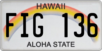 HI license plate FIG136