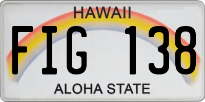 HI license plate FIG138