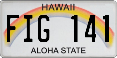 HI license plate FIG141
