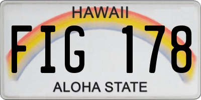 HI license plate FIG178