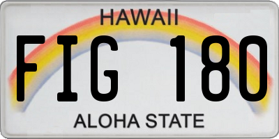 HI license plate FIG180