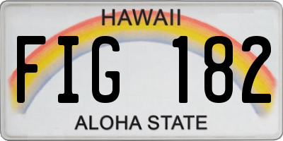 HI license plate FIG182