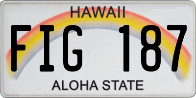 HI license plate FIG187
