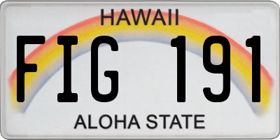 HI license plate FIG191