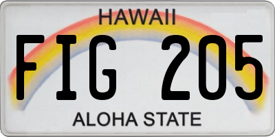 HI license plate FIG205