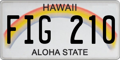 HI license plate FIG210