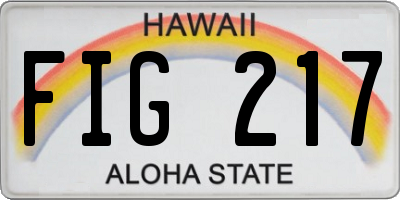 HI license plate FIG217