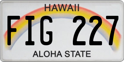 HI license plate FIG227