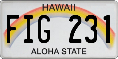 HI license plate FIG231
