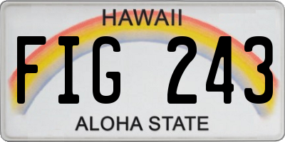 HI license plate FIG243