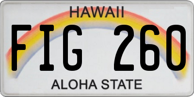 HI license plate FIG260