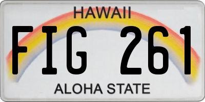 HI license plate FIG261