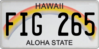HI license plate FIG265
