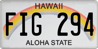HI license plate FIG294