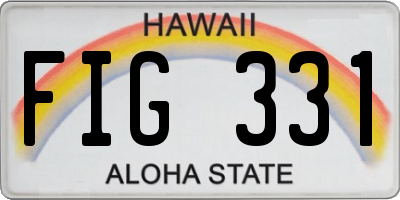 HI license plate FIG331