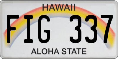 HI license plate FIG337