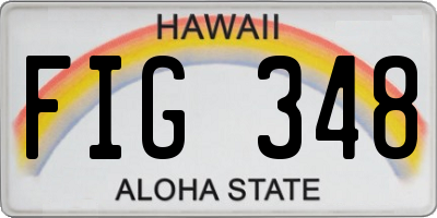 HI license plate FIG348