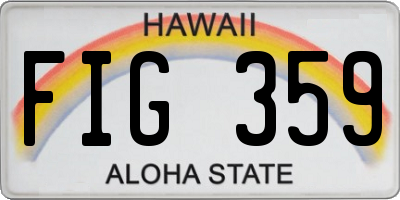 HI license plate FIG359