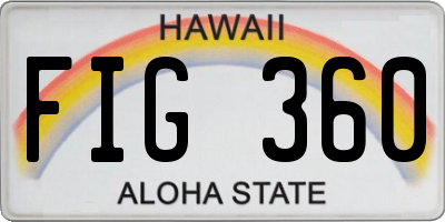 HI license plate FIG360