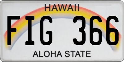 HI license plate FIG366